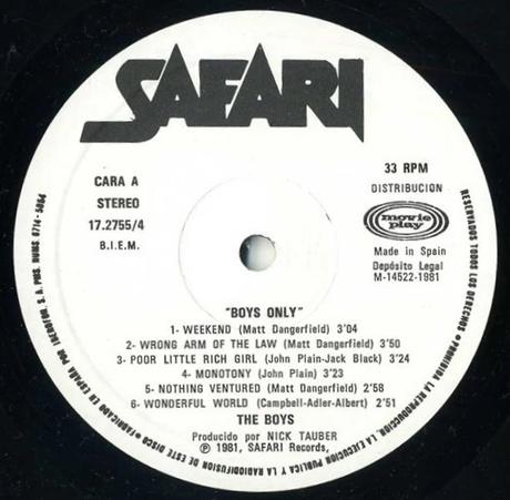The Boys - Boys only Lp 1981
