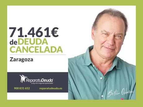 Repara tu Deuda Abogados cancela 71.461€ en Zaragoza (Aragón) con la Ley de Segunda Oportunidad