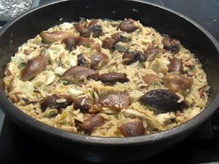 Arroz variado con pollo y shiitake