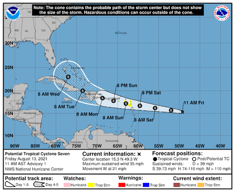 Ciclón en formación impactaría el lunes 16 de agosto a República Dominicana.