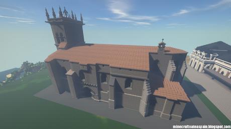 Réplica Minecraft de la Iglesia de Villegas, Burgos, Españas.