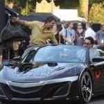 on the movie set of ''The Avengers''in Central Park