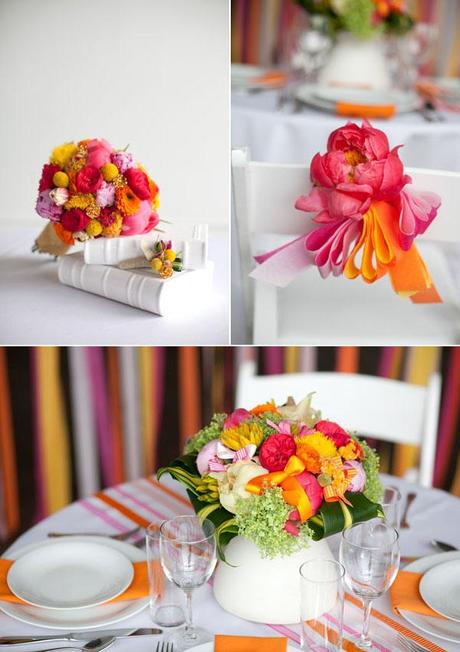 Inspírate: Detalles rosas y naranjas para tu boda