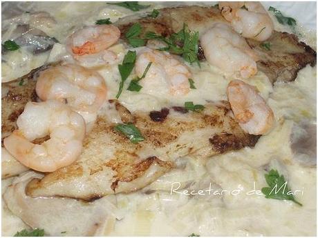 FILETE DE PANGA CON CHAMPIÑONES FILETE DE PANGA CON CHAMPIÑONES