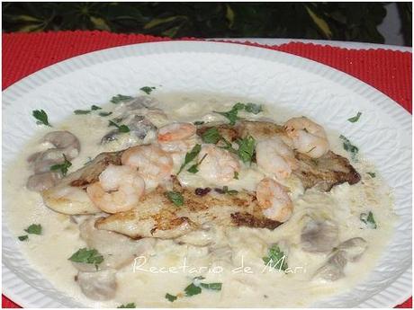 FILETE DE PANGA CON CHAMPIÑONES FILETE DE PANGA CON CHAMPIÑONES