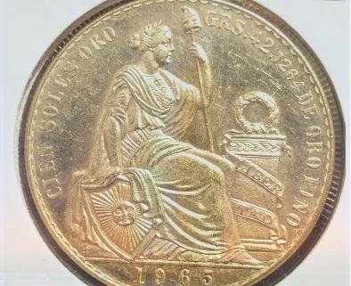 Monedas de Oro Peruanas: Cien Soles Oro