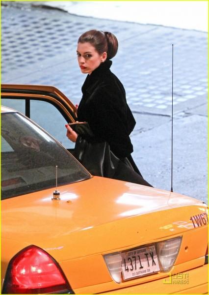 Bale y Hathaway en el rodaje de TDK Rises