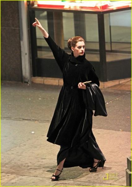 Bale y Hathaway en el rodaje de TDK Rises