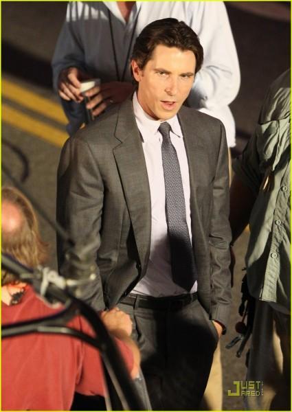 Bale y Hathaway en el rodaje de TDK Rises