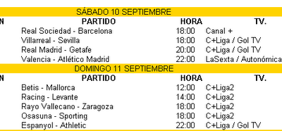FUTBOL EN LA TELE EN SEPTIEMBRE: PROGRAMACIÓN DEL MES