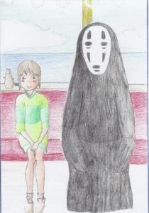 Chihiro en su viaje, recreada por Marc