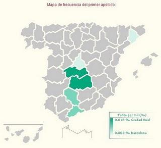 El apellido Almadén: su distribución por provincias El apellido Almadén: su distribución por provincias