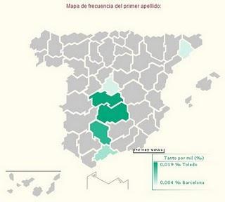 El apellido Almadén: su distribución por provincias El apellido Almadén: su distribución por provincias