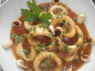 Calamares en salsa de almendras al Pedro Ximénez