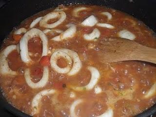 Calamares en salsa de almendras al Pedro Ximénez