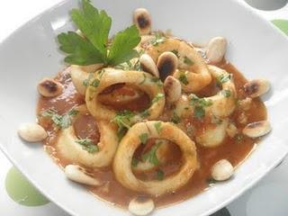 Calamares en salsa de almendras al Pedro Ximénez