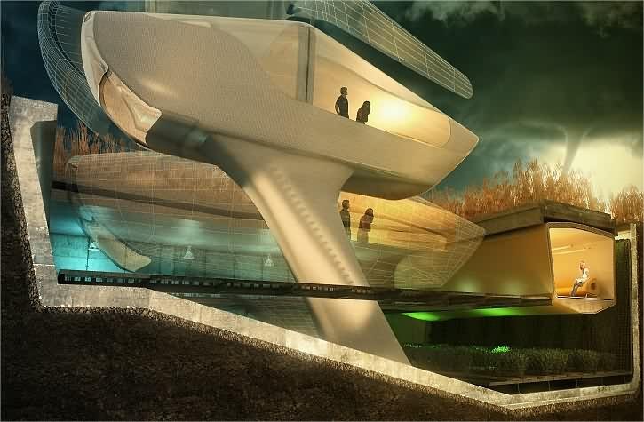 Futurista casa-mirador a prueba de tornados y huracanes
