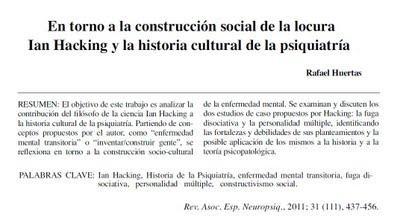 En torno a la construcción social de la locura - Rafael Huertas