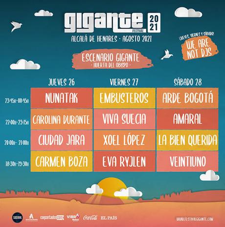 Horarios Festival Gigante 2021 escenario Principal