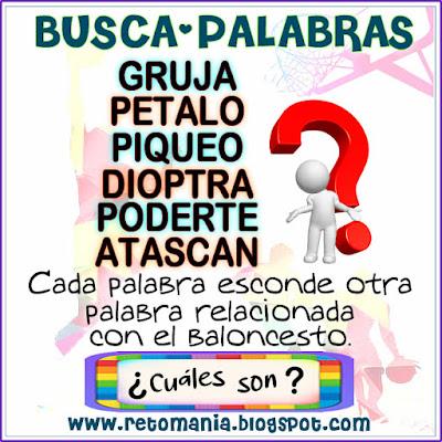 Desafíos matemáticos, Retos matemáticos, Problemas matemáticos, Retos mentales, Retos visuales, Acertijos, Buscapalabras, Palabra escondida, Palabra oculta, Juego de palabras