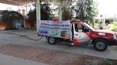 CON SANITIZACIÓN, TEXCOCO LISTO PARA EL REGRESO SEGURO A CLASES