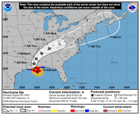 Ida comienza a impactar a Luisiana, Estados Unidos, con vientos de 240 KPH.