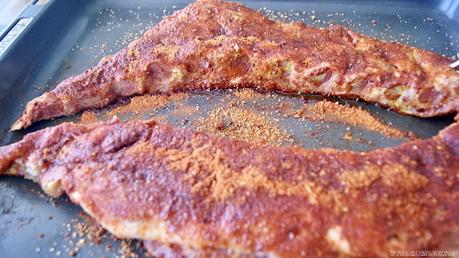 Costillas de cerdo asadas con rub Costillas de cerdo asadas con rub