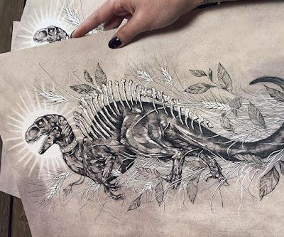 Dinosaurios en piel y papel con Ekaterina Krivkova