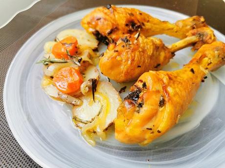 Muslos de pollo al horno con patatas