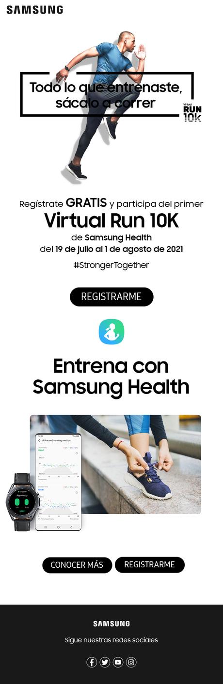 Participa en la carrera virtual 10K de Samsung y gana un Galaxy Watch3 Participa en la carrera virtual 10K de Samsung y gana un Galaxy Watch3
