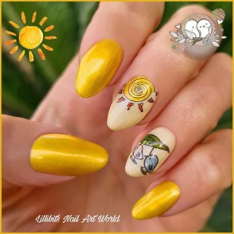 ¡De vuelta de vacaciones! Reto Las locas del Nail Art agosto 2021: Amarillo + pájaros