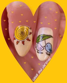 ¡De vuelta de vacaciones! Reto Las locas del Nail Art agosto 2021: Amarillo + pájaros