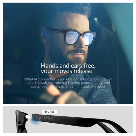 (50%OFF) Offerte Di Modo Alta End Occhiali Smart Glasses Con Le
Chiamate A Mani Libere Senza Fili Bluetooth Audio Orecchio Aperto Luce
Lenti Del Anti Blu Da Sole Miglior Prezzo