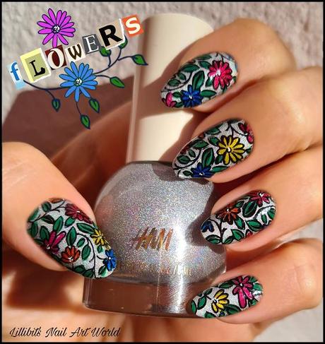 Reto Uñitas Unidas agosto 2021: Holográfico + Flores Reto Uñitas Unidas agosto 2021: Holográfico + Flores