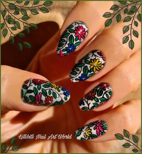 Reto Uñitas Unidas agosto 2021: Holográfico + Flores Reto Uñitas Unidas agosto 2021: Holográfico + Flores