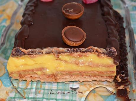 Tarta flan de galletas