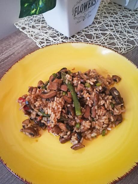Arroz con portobello y espárragos El Ágora de Ángeles