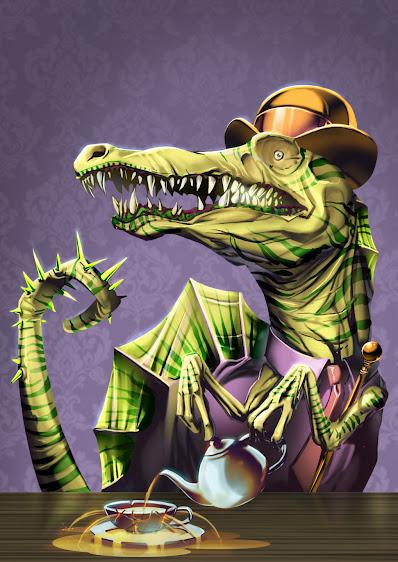 'Dinosaur Tea Party', juego de cartas ilustrado por Matijos Gebreselassie