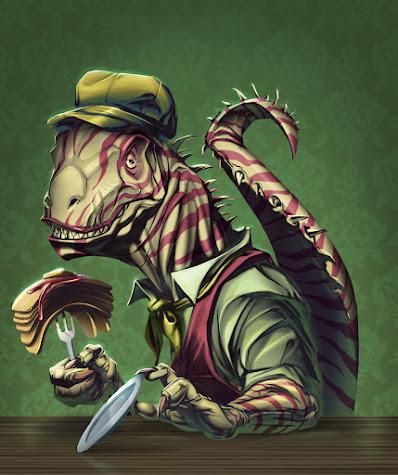 'Dinosaur Tea Party', juego de cartas ilustrado por Matijos Gebreselassie