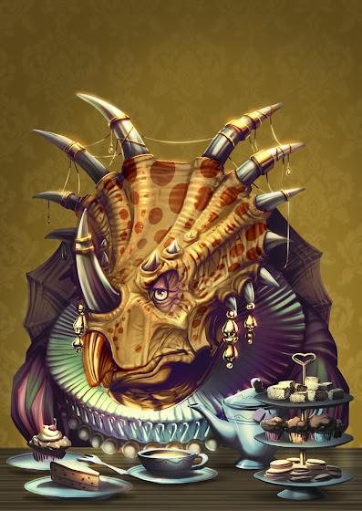 'Dinosaur Tea Party', juego de cartas ilustrado por Matijos Gebreselassie