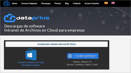 Dataprius disponible en Microsoft Store