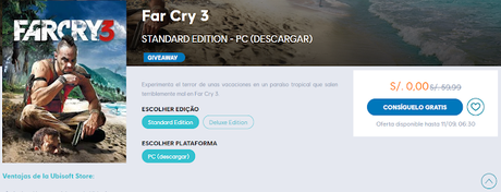 Far Cry 3 Edición Estandar, gratis hasta el 10 de setiembre Far Cry 3 Edición Estandar, gratis hasta el 10 de setiembre