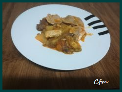Filetes de lomo de cerdo con verduras