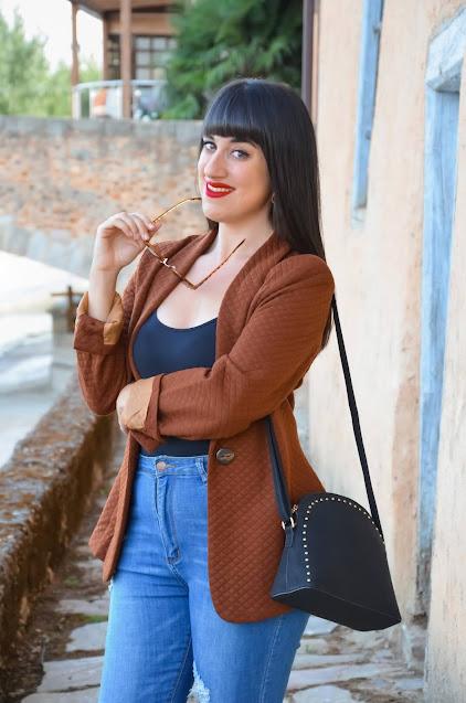 Blazer guateado chocolate | SHEIN X: Rock the Runway