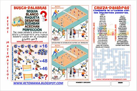 RETOS MATEMÁTICOS - DEPORTES Desafíos matemáticos, Retos matemáticos, Problemas matemáticos, Problemas de matemáticas, BuscaPalabras, Palabras ocultas, Palabras escondidas, Juego de Palabras, Diferencias, Busca las Diferencias, Encuentra las diferencias, Cruzada, Cruzada matemática, CruzaPalabras, Palabras Cruzadas, Descubre el resultado, Encuentra el resultado, Acertijos