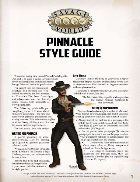 Savage Worlds Adventurer's Guild Style Guide, traducida al español