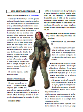 Savage Worlds Adventurer's Guild Style Guide, traducida al español