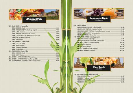 Muestras del diseño del menú