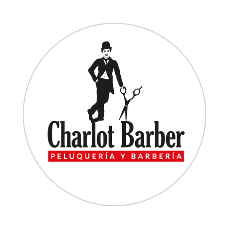 Diseño de logotipo y decoraciones de la peluquería Charlot Barber