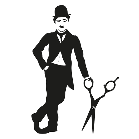 Diseño de logotipo y decoraciones de la peluquería Charlot Barber